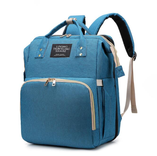 Usb Luiertassen Baby Bed Opvouwbare Zonnebrandcrème Rugzak Wieg Tas Grote Capaciteit Isolatie Verpleging Wandelwagen Zak Met Aankleedkussen: Type B Blue