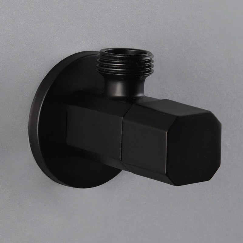 Beiluode sort vinkelventil til toilet messing kobberventil vinkelventil til køkken badeværelse toilet koldt vand stopventil  jf105