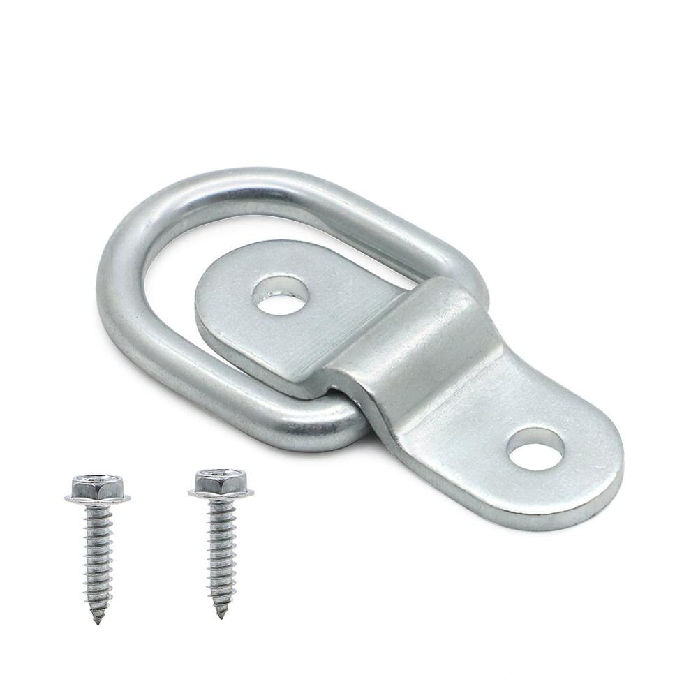 10 Pack D-Ring Tie Downs 1/4" D-Rings Anchor Lashing Ring for Loads on Trailers Trucks Campers ATV SUV Boats Motorcycle