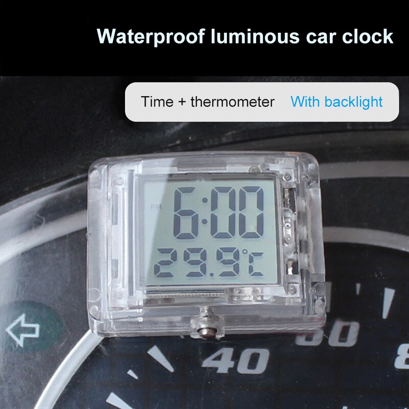 Car clock car dashboard clock mini digital watch moto watch digital clock waterproof Watch Luminous motorcycle digital