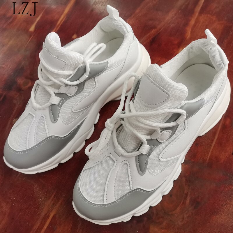 Frauen Sneaker Plattform Vulkanisierte lässig Flache Sport Laufschuhe Plus Größe Damen Komfort Atmungsaktive Schuhe