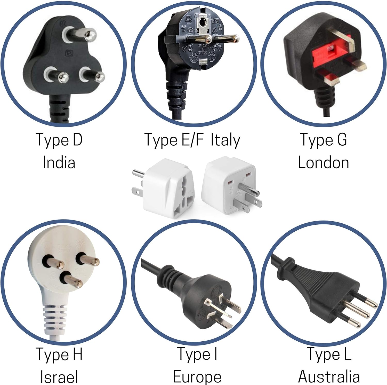 European Plug Adapter, 2 pc, Travel Adapter, US to EU Adapter, Electrical Adapters, Converter Plug