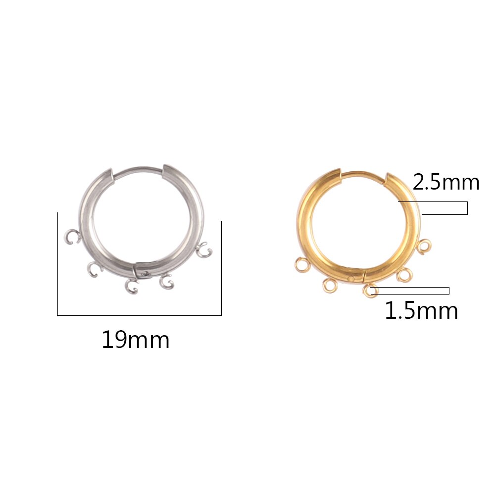 10 unids/lote de pendientes DIY de acero inoxidable 316L, Base de montaje para pendientes de aro para joyería DIY, suministros para fabricación de pendientes, accesorios