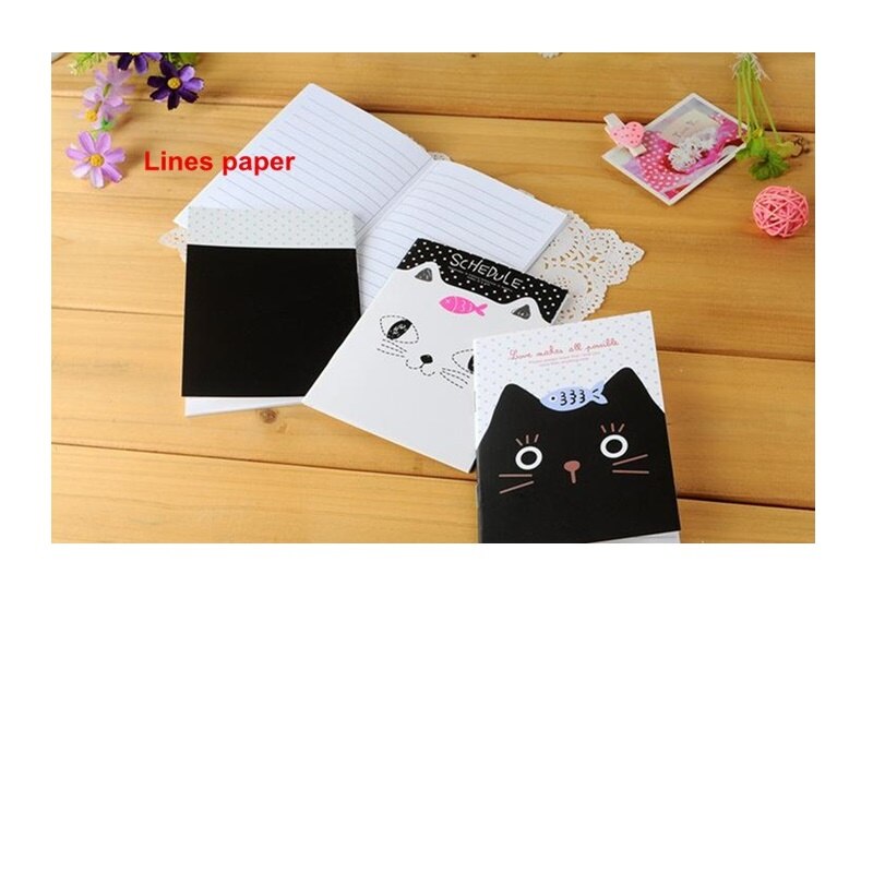 4pcs Kawaii Mini Diary Cute Cat Binding Notebook Portable Planner Memo Notepad Journal Stationery Office School Supplies H6627