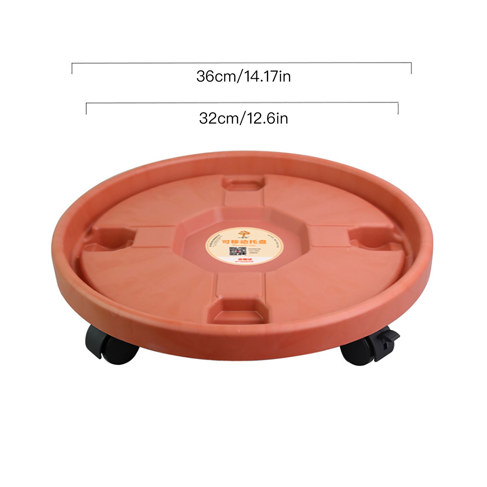 Flower Pot Tray Round Plastic Tray Caster Wheels Pallet Tray Vase With Rollers Flower Plant Pot Holder: Red 360