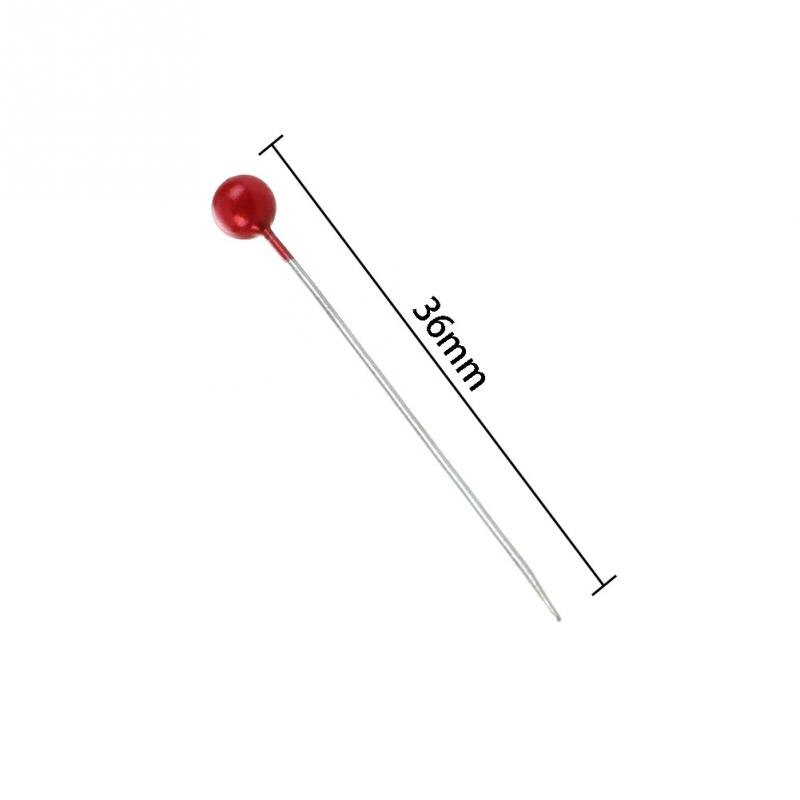 100Pcs/box Needles Sewing Head Pin Round Pearl Straight Pins Stainless Steel+PVC Multicolor Craft Pins Sewing Tools 36mm