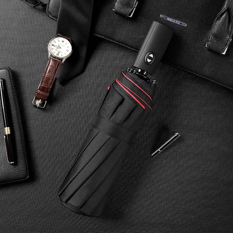 Paraguas automático de doble tela resistente al viento para hombre y mujer, sombrilla para hombre y mujer, de negocios, plegable, 10 varillas