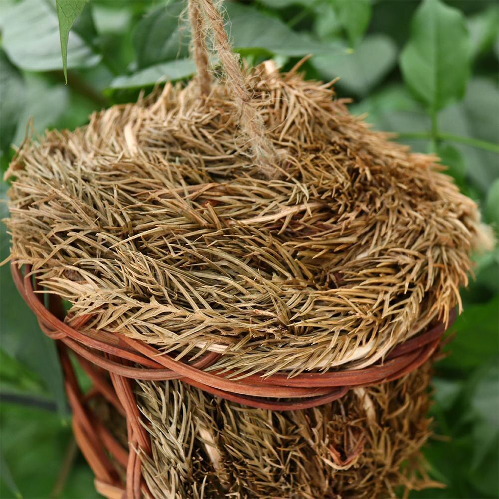 Hand-Woven Bird House Natural Aspen Reed Bird Nest Shelter Hut Small Bird Hideaway Outside Sparrows Hanging Parrot Nest Houses