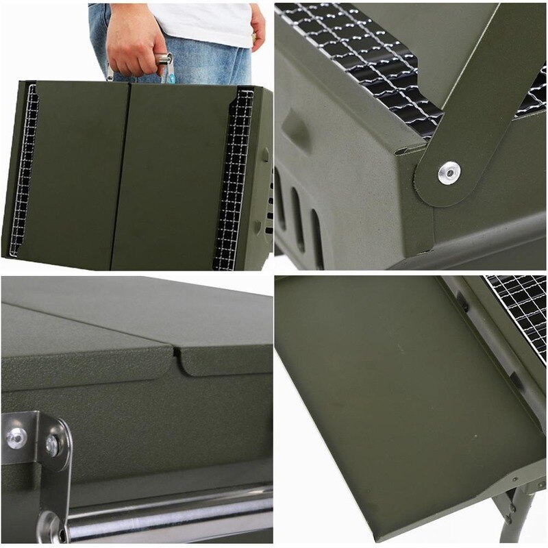 Draagbare Houtskool Bbq Grill Mini Inklapbare Draagbare Grill Camping Outdoor Kookgerei Party Koken Gereedschap Draagbare Grill