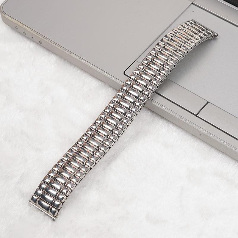 10 12 14 16 18 20 MM Stretch Expansion Stainless Steel Parts Watch Band Strap Silver Metal Watch Bracelets Watch Accessories