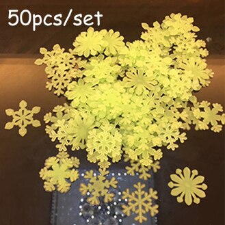 50Pcs/Set Glow In the Dark Snow Stickers Luminous Glowing Christmas Decor For Kids Children Light Fluorescent Party Glow Toy: 04