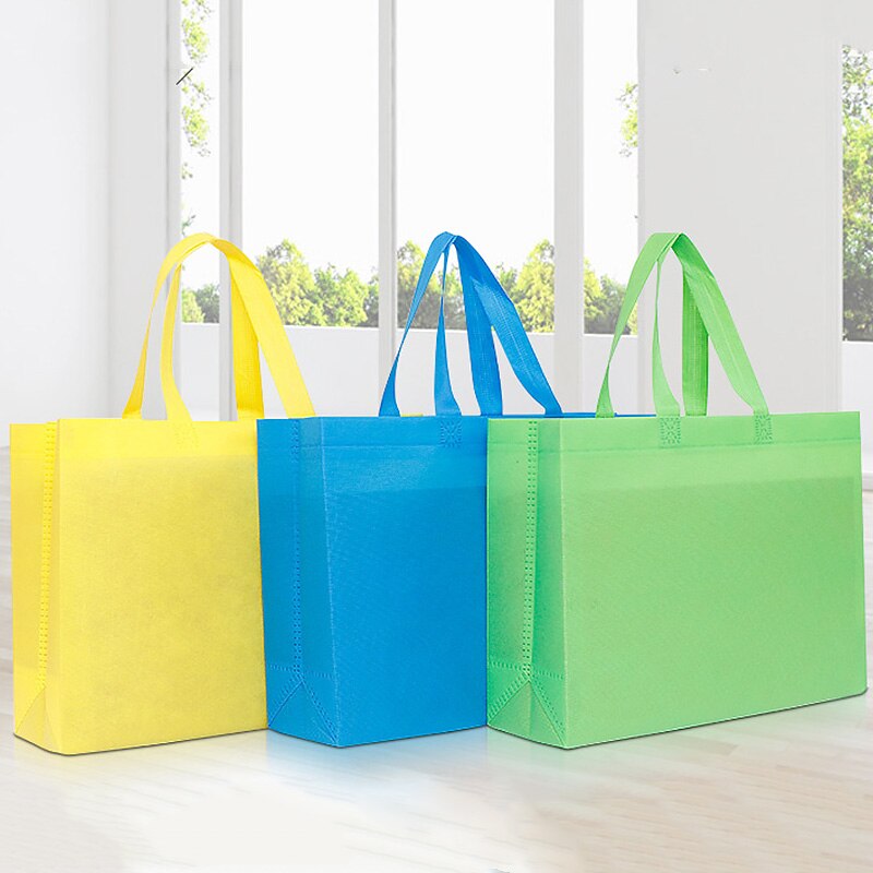 Multicolor Hoge Vrouwen Mannen Handtassen Niet-geweven Tote Schoudertassen Herbruikbare Non-woven Stof Shopping tas Eco Opvouwbare