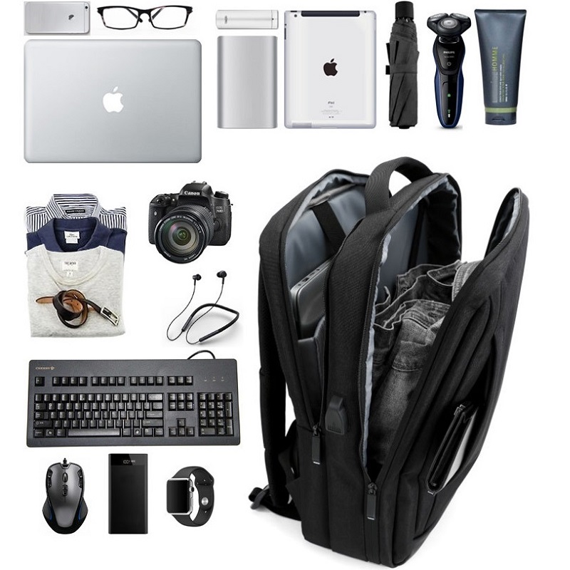 Men's backpack 15.6 Inch Laptop Backpacks Business Notebook Mochila Waterproof Back Pack USB Charging Travel Bags student bag