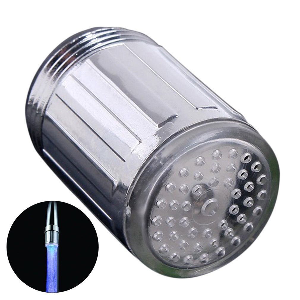 LED Temperature Sensitive 3-Color Light-up Faucet Kitchen Bathroom Glow Water Saving Faucet Aerator Tap Nozzle Shower LED Faucet: Blue LED