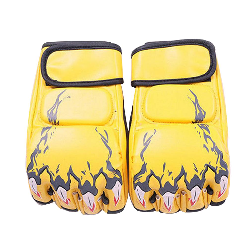 Sanda Gloves Thickened Women's Men's Boxing Gloves Gloves Half Finger Sanda Muay Thai Gloves Sports Equipment Protective Gear: Tiger Claw Yellow