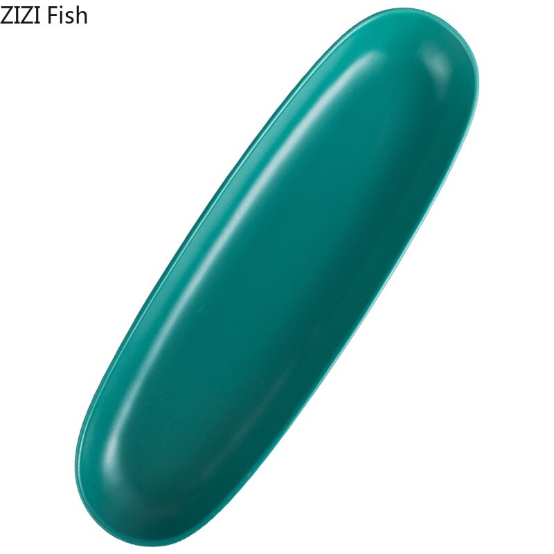 Oval Ceramic Plates Solid color Simple Long Plate Oven Dish Breakfast Flat Plate European Style Salad Fish sushi Cutlery