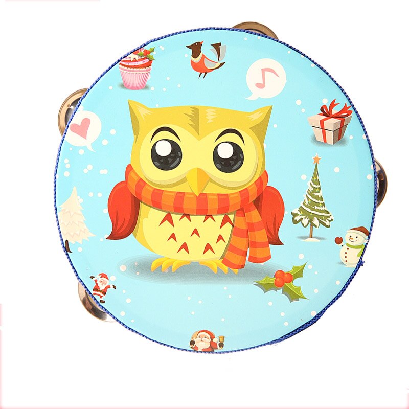 Children 14.5*14.5 Cartoon Animals Kids Early Educational Musical Instrument Baby Toy Beat Instrument Hand Drum kindergarten Toy: 11