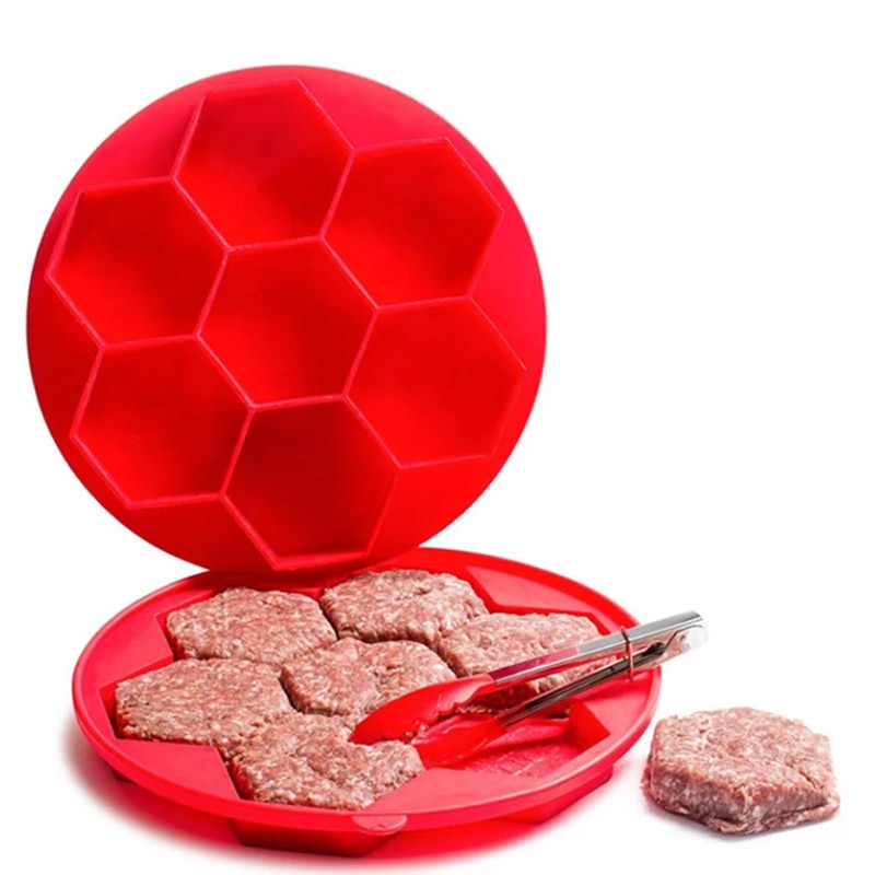 5/7 In 1 Silicone Burger Press/Mould Burger Form Hamburger Press for Meat Hamburger Patty Maker Freezer Container For Cookie 742