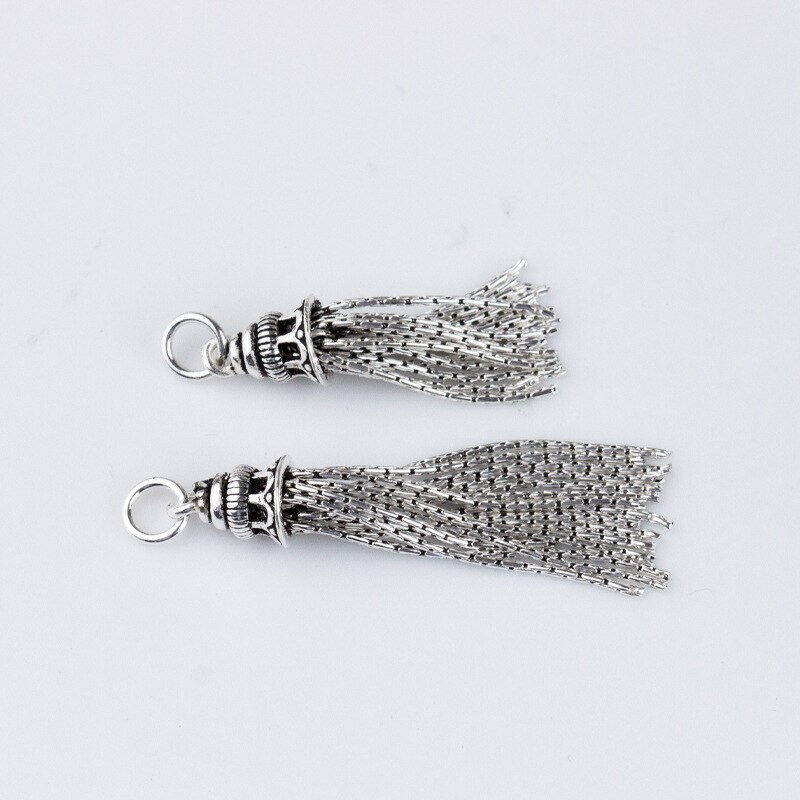 Chaîne serpent en argent Sterling 100% 925, breloques pompon 30mm 40mm de longueur, décoration boucles d'oreilles, pendentifs de collier, bijoux DIY