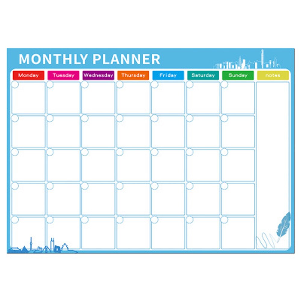 Magnetic Whiteboard Magnets Fridge Sticker To-Do List Monthly Daily Planner Message Board Soft Calendar Whiteboard: 5