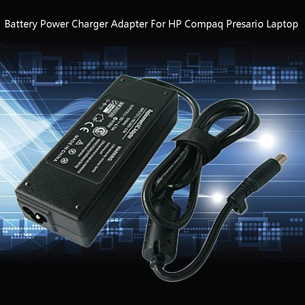Battery power charger adapter for hp compaq presario laptop, portable, durable, black color 3,5  hp 18,5 v hp uk plug