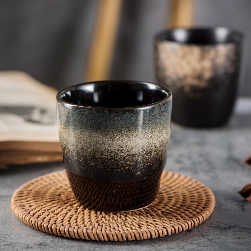 150ml Japanese Retro Handmade Random Texture Color Glaze High Temperature Firing Ceramic Teacup Porcelain Coffee Tea Cups