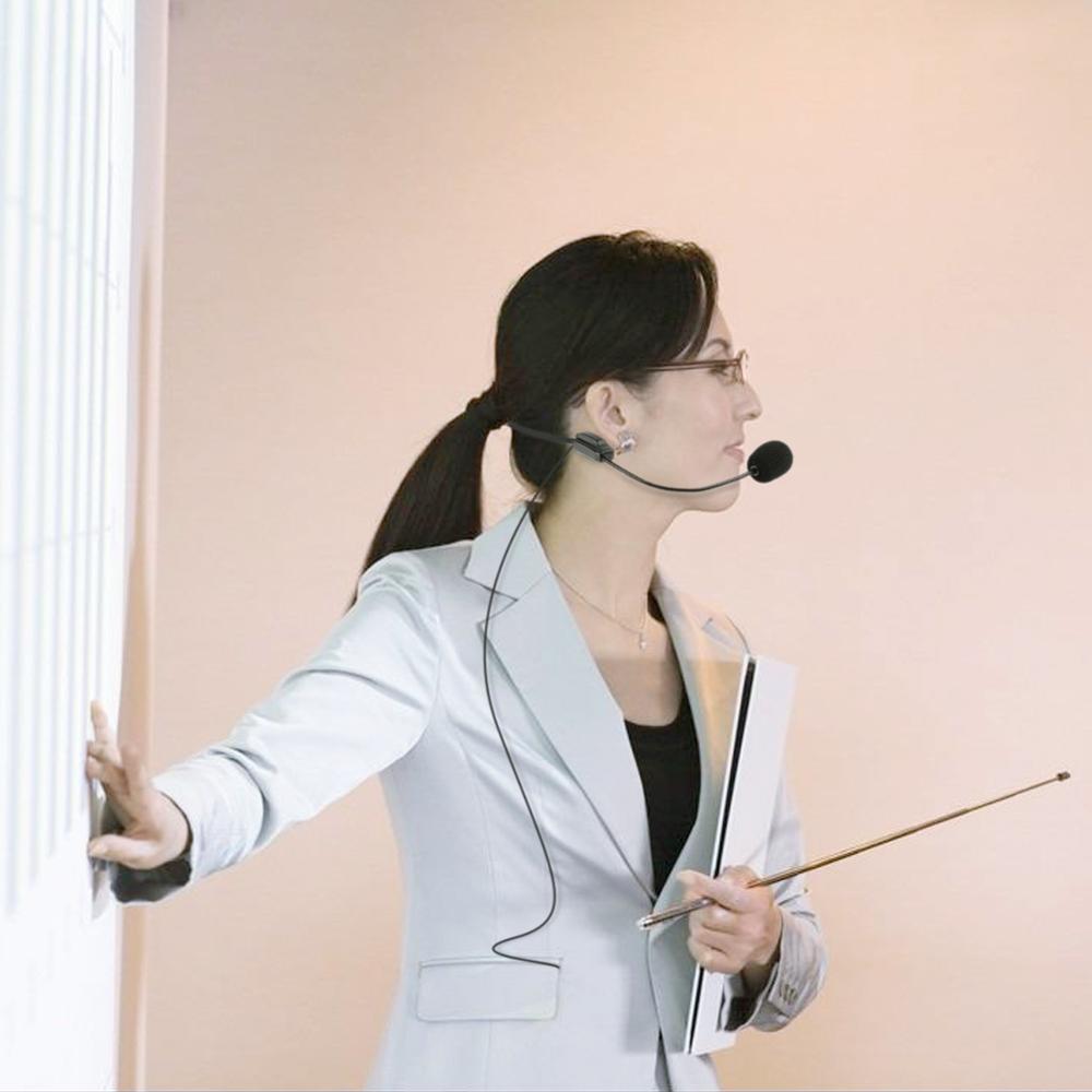 Portable 3.5mm Wired Presentation Amplifier Speaker Microphone Headset Radio Mic for connecting voice amplifier or PC microphone