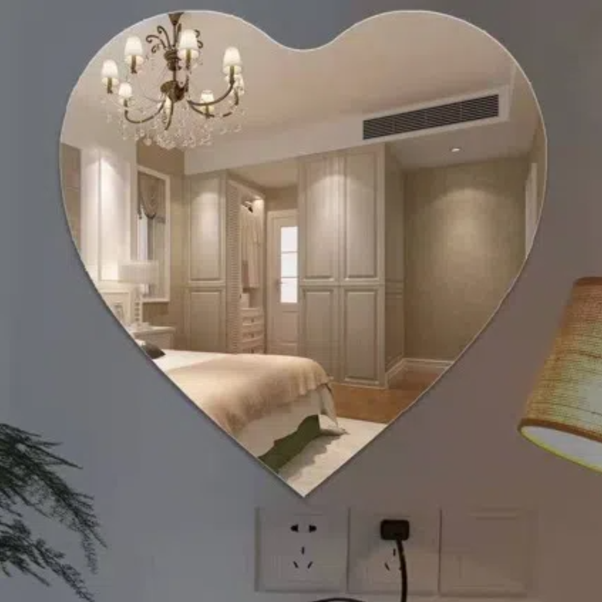 Specchi infrangibili in acrilico per bagno irregolare a forma di cuore da 7,87 pollici, decorazione per specchio da parete non in vetro per camera da letto, soggiorno,