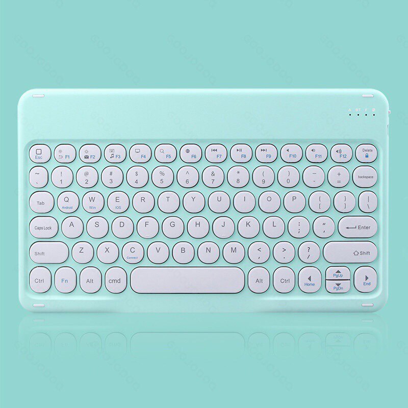 Gratis Muis Met Toetsenbord 10 Inch Universele Toetsenborden Voor Tablet Telefoon Pc Bluetooth-Compatibel Toetsenbord Voor Ipad Samsung Huawei: green round