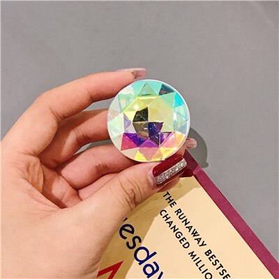 Golden Autumn Crystal Diamond Ring Grip Holder Universal Mobile Phone Holder for iPhone Airbag Battery Holder Phone Socket Stand: 5