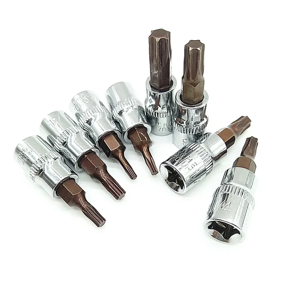 1pc Torx-schraubendreher bisschen 1/4 Zoll Stock Buchse Ratsche Steckschlüssel Adapter Hand Werkzeuge T8 T10 T15 T20 T25 T27 t30 T40