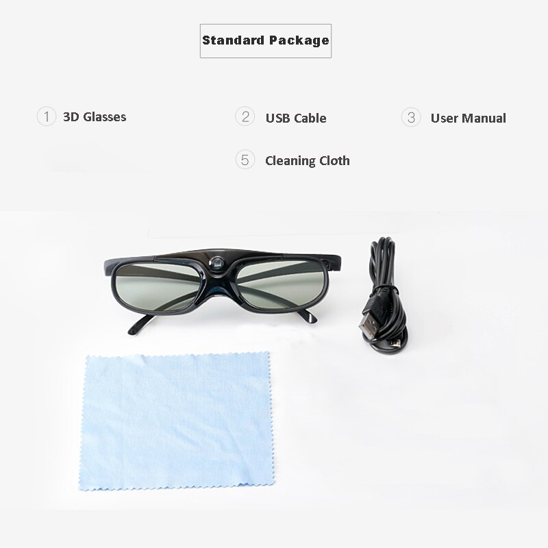 Lunettes 3D rechargeables, volet actif 96-144HZ, pour projecteur BenQ Acer X118H P1502 X1123H H6517ABD H6510BD JmGo Optoma V8 XGIMI