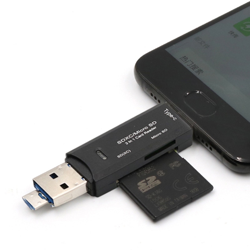 Type C Micro USB 3 in 1 OTG Kaartlezer Universele Hoge Snelheid TF/SD Adapter Voor Android telefoon PC Laptop Uitbreiding Adapter