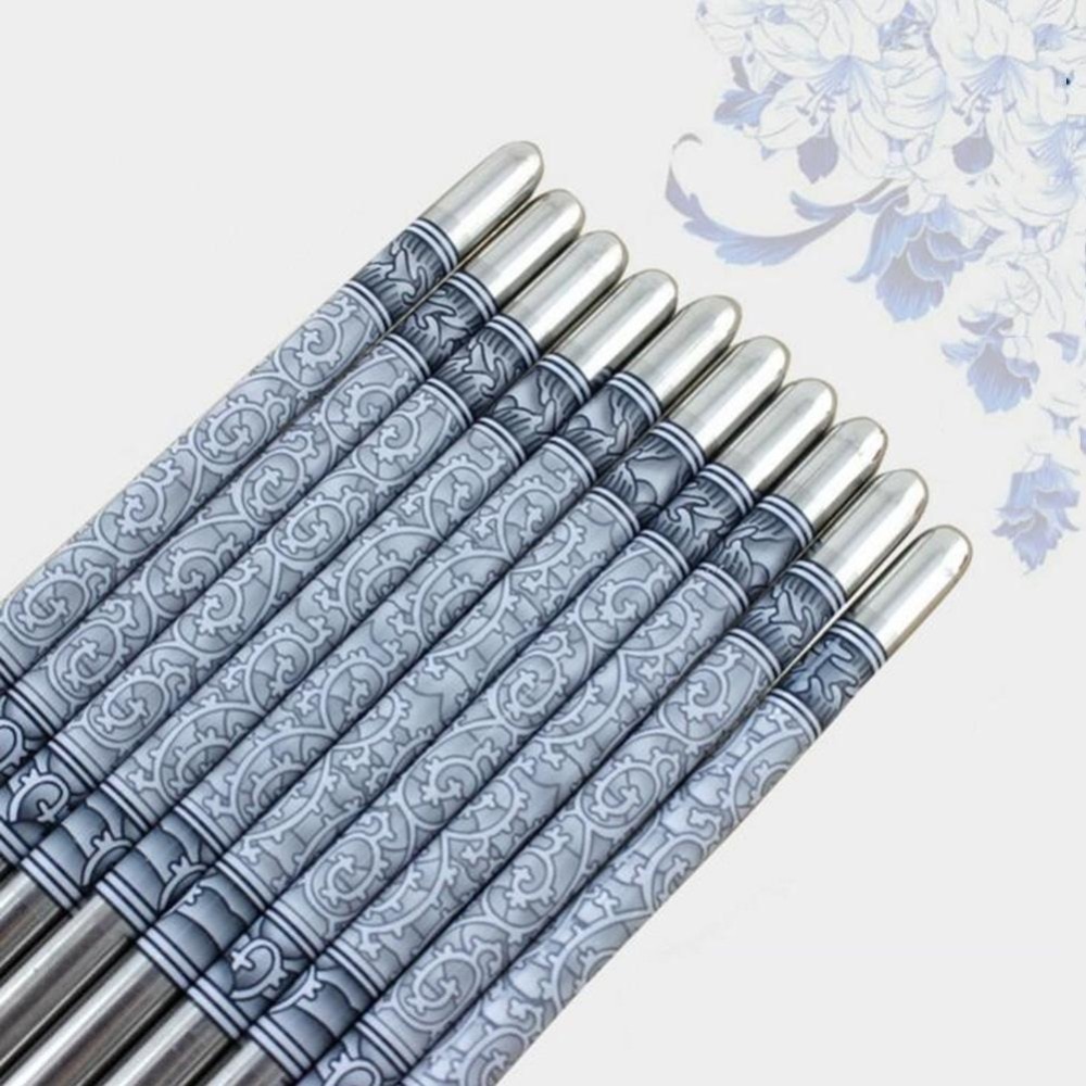 2 pares de palillos chinos, palillo de comida de acero inoxidable, , vajilla de cocina portátil, juego de palillos de corte, surtido