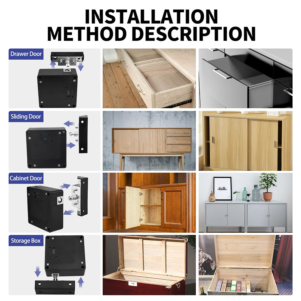 Elektronische Kast Slot Verborgen Diy Rfid Slot Met Usb Kabel Voor Houten Kast Lade Locker Kast Met 4 Sleutelkaarten/Fobs