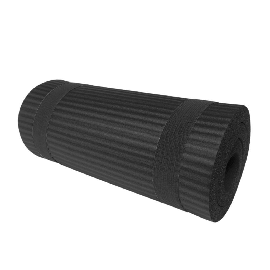 Petit tapis de Yoga épais et Durable de 15 Mm, tapis de sport antidérapant pour perdre du poids, équipement de Fitness: Black