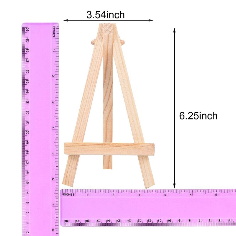 24 Pack Mini Wood Display Easel Wood Easels Set for Paintings Craft Small Acrylics Oil Projects