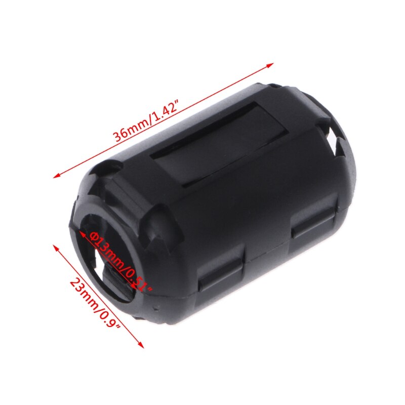 Black Clip-on Ferrite Ring Core RFI EMI Noise Suppressor Cable Clip For 3.5/5/7/9/13mm Cable: 13mm