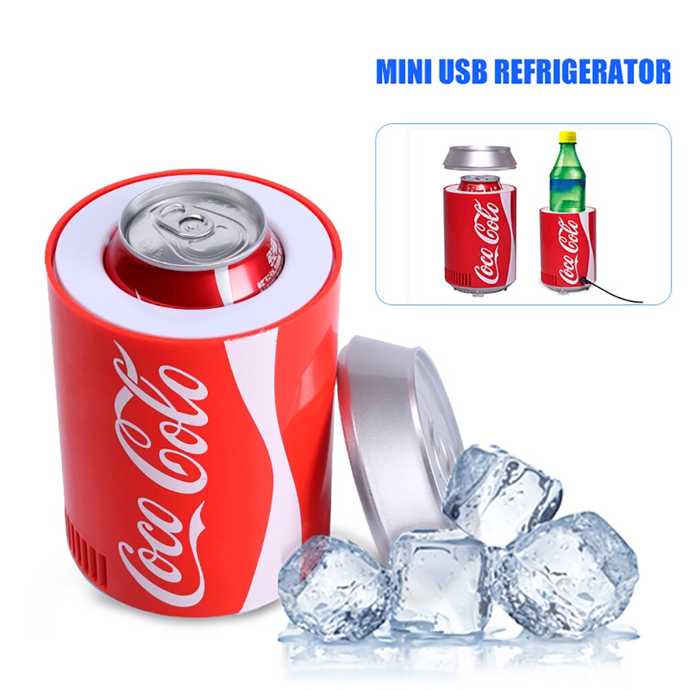 Mini USB Refrigerator Car Office Car Fridge Travel Refrigerator Portable Dual-Use Refrigerator Heat Cooler And Warmer accessory: Red