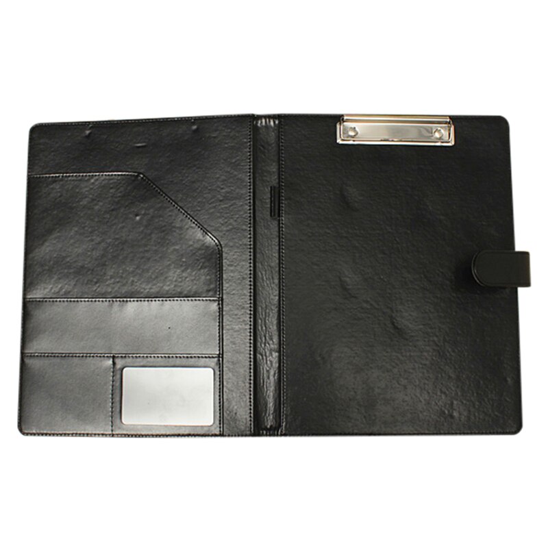 A4 Zipped Conference Folder Business Faux Leather Document Organiser Portfolio Black