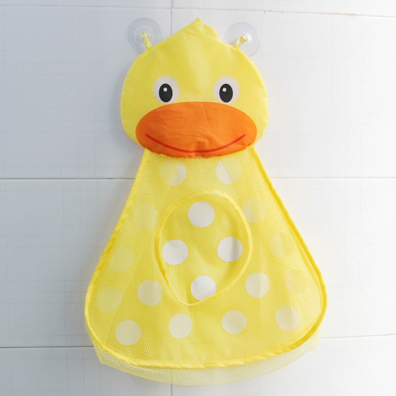 Animal Cute Bath Toys Kids Baby Tidy Storage Suction Bathroom Bathtub Doll Hanging Bag Basket Mesh Storage Bag Water Toys: duck