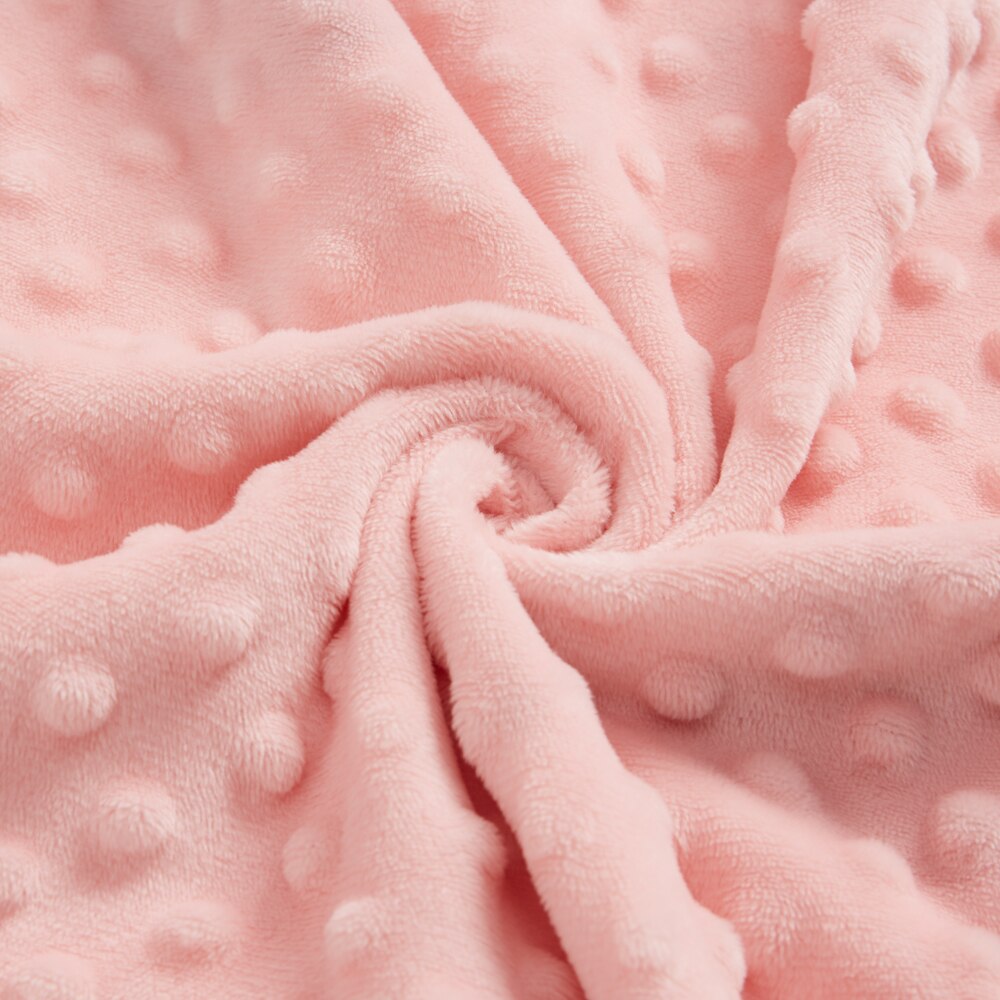 Vändbar unisex barnsmjuk babyfilt minky dot korallfleece mjuk termisk linda sängkläder set bomullsquilt