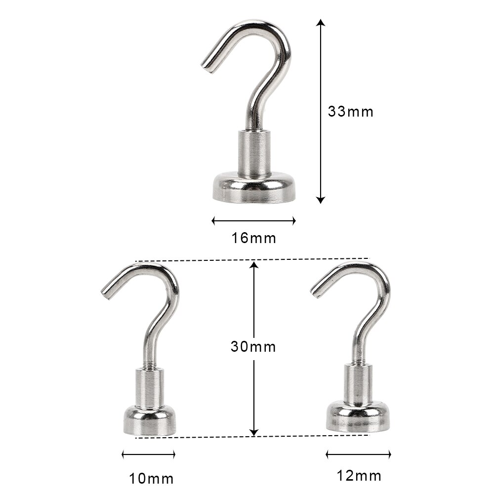 NICEYARD 5 pcs Wall Storage Hooks Surfaces Not Scratch Organization Magnetic Hooks Super Suction For Home Kitchen Refrigerator