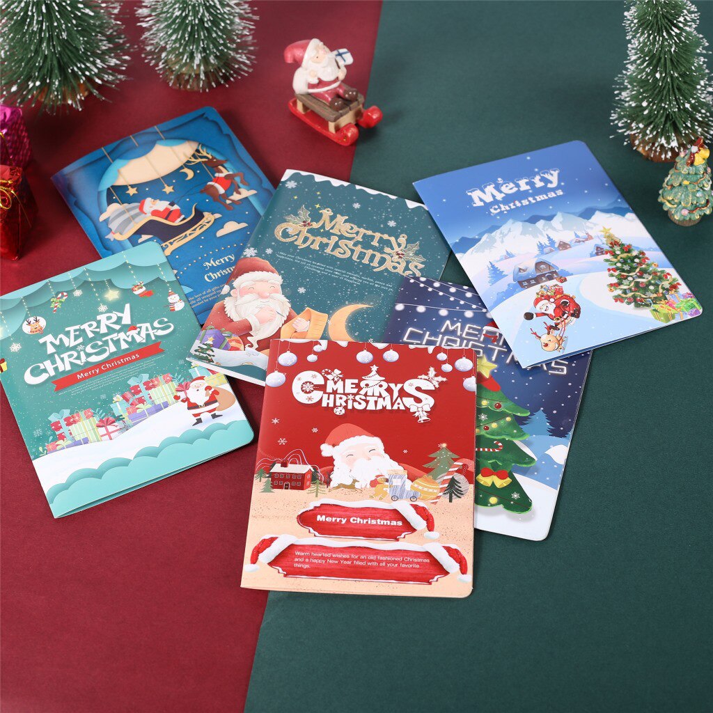 Christmas card 3D Stereo Greeting Card AR Virtual Imaging Technology Greeting Cards Free Ship открытки Z5