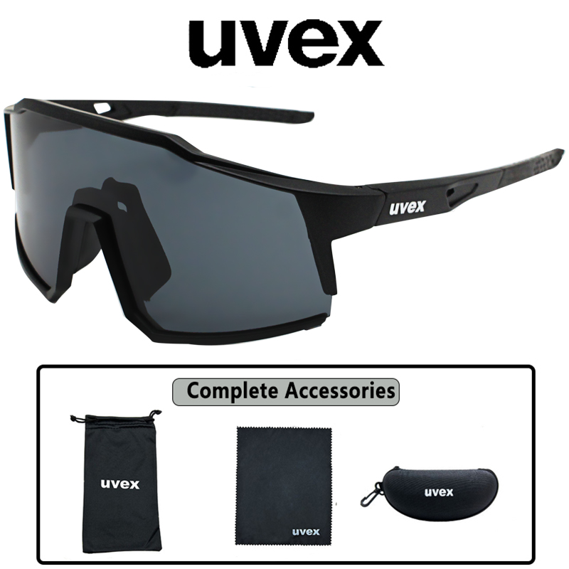 UVEX Fahrradbrille für Herren und Damen, Jugend, rosa, Sport-Sonnenbrille, UV-Schutzbrille für Baseball, Reiten, Laufen, Fahren: Schwarz