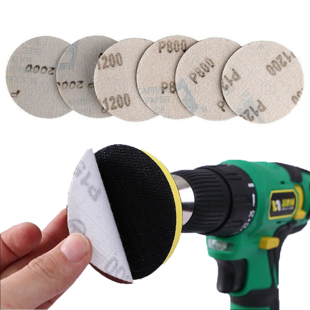 Papel de lija de agua, almohadilla de lijado de 3 pulgadas, grano 600-3000, disco de pulido de papel de lija automotriz para faros, herramienta abrasiva de Metal y madera para coche
