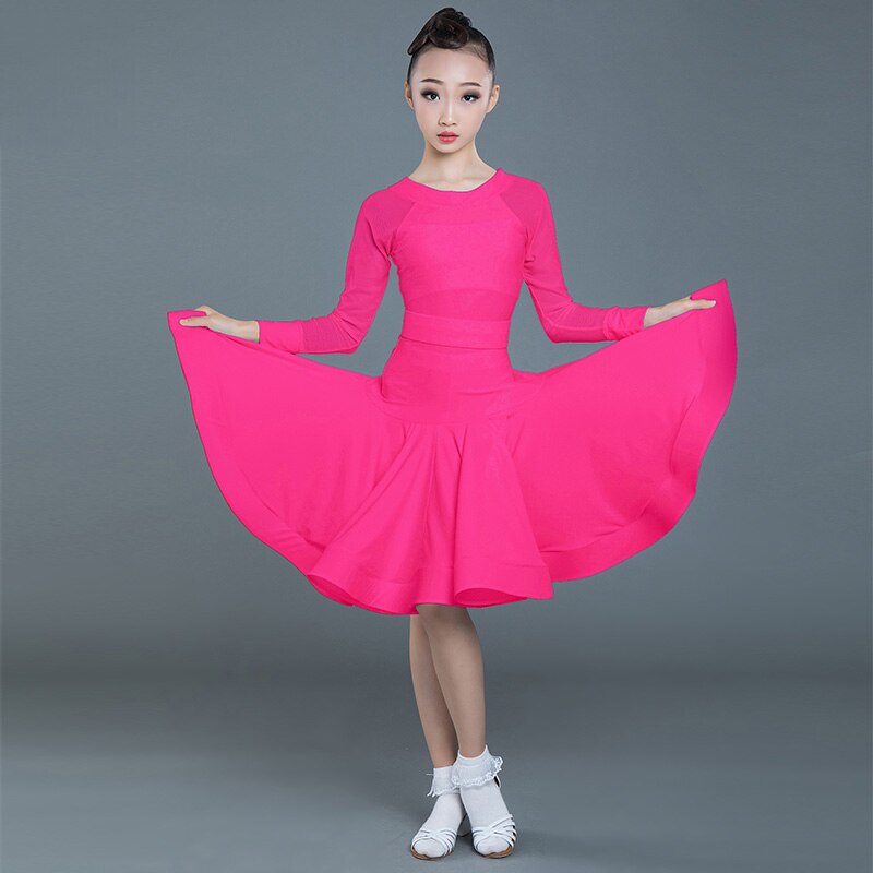 Robe de danse latine pour filles, tenue de salon, Costume de compétition, vêtements de danse pour enfants SL2328,: 140cm