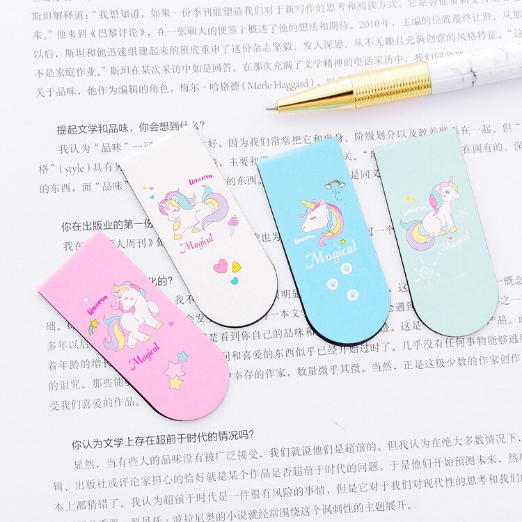 Unicorn Bookmarks Magnetic Girls Kawaii Bookmarks For Book Paper Files Organiser Office School Supplies Staitonery