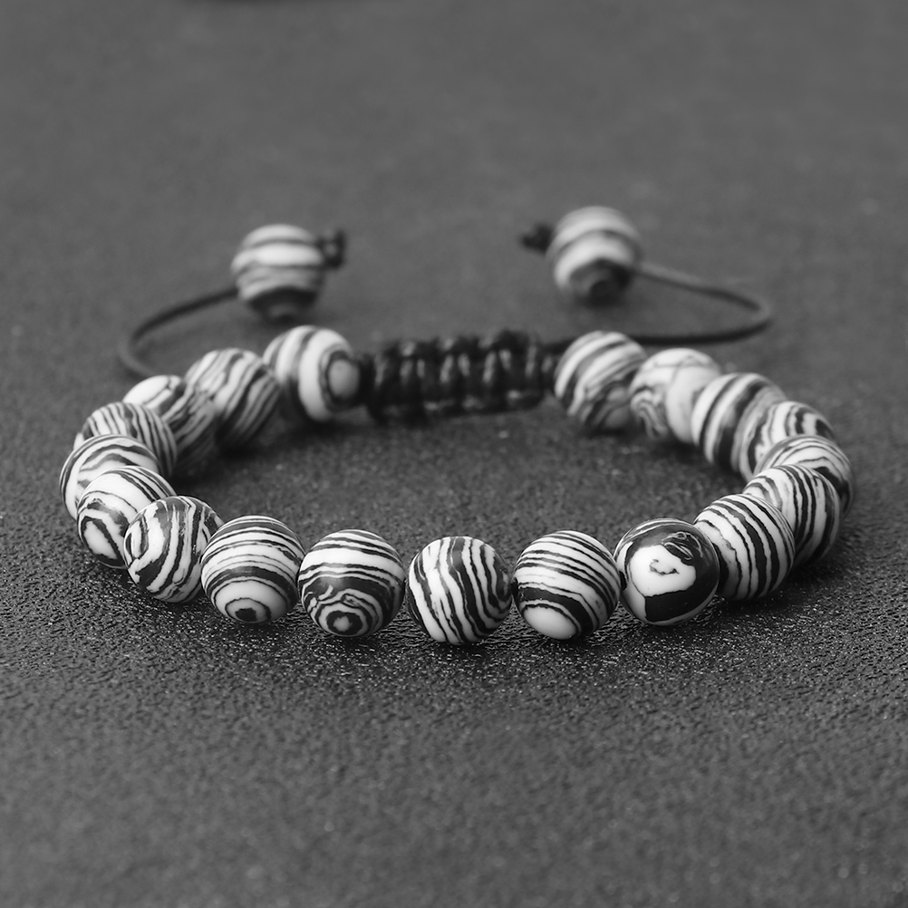 Colorful 8mm Malachite Braided Bracelet Women Men Adjustable Couple Bracelet&Bangles Friendship Pulsera Jewelry