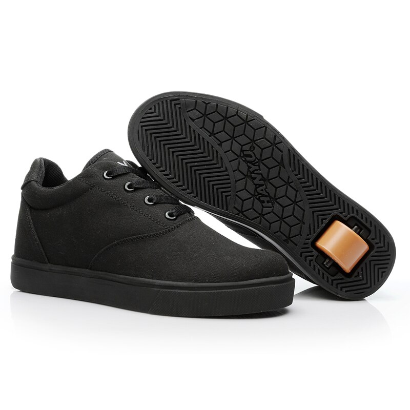 Sommer Weiß Jungen Turnschuhe mit Räder Mädchen Rolle schuhe freundlicher draussen Sport Trainer freundlicher Herbst Rad Schuh Sneaker: Schwarz / 2